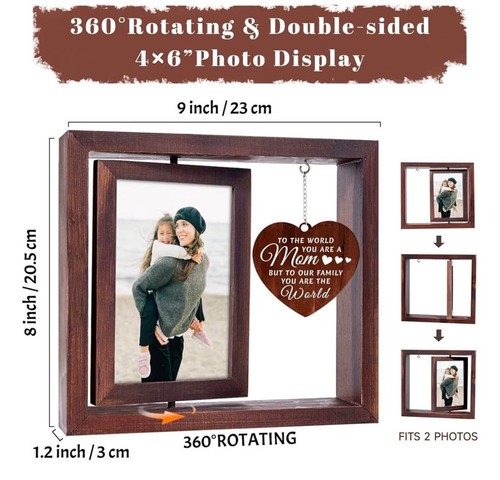 Mom Picture Frame - Mother Rotating For Birthday, Valentines, Mother's Day