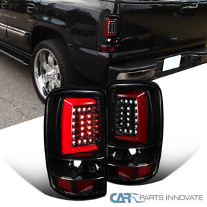 For 00-06 Chevy Suburban Tahoe GMC Yukon Pearl Black LED Bar Tail Brake Lights