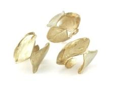 Leaf Leaves Ring Adjustable raw brass 17.5mm 7US inner size 3272
