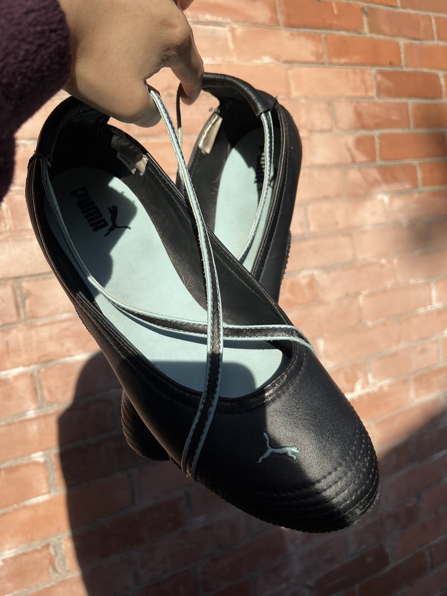 Vintage Archive Y2K Puma Leather black and blue Crisscross Ballet