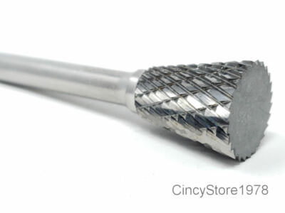 SN6D Taper Shape Tungsten Carbide Burr Bur Cutting Tool Die Grinder Bit 1/4'' NEW