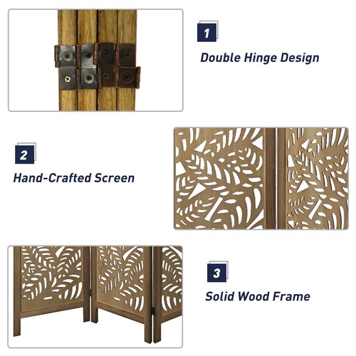 Room Divider Freestanding 4 & 6 Panel Screen Folding Privacy Wall Wood Home - Picture 53 of 139