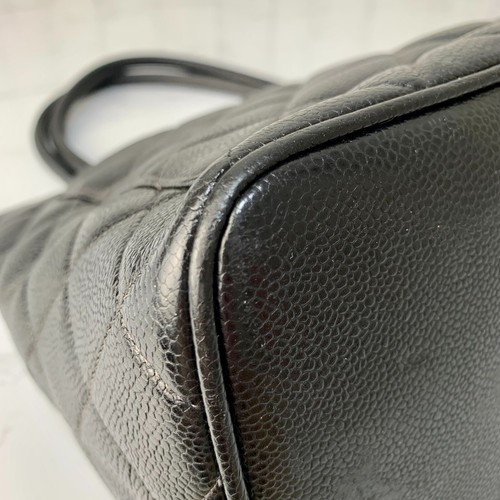 Auth CHANEL CC Logo Matelasse Tote bag Caviar Skin Leather Black【Condition:S】 - Picture 10 of 24