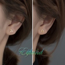 Echt 925 Sterling Silber *Ohrschmuck Ohrringe Ohrstecker *Quadrat Dreieck Design