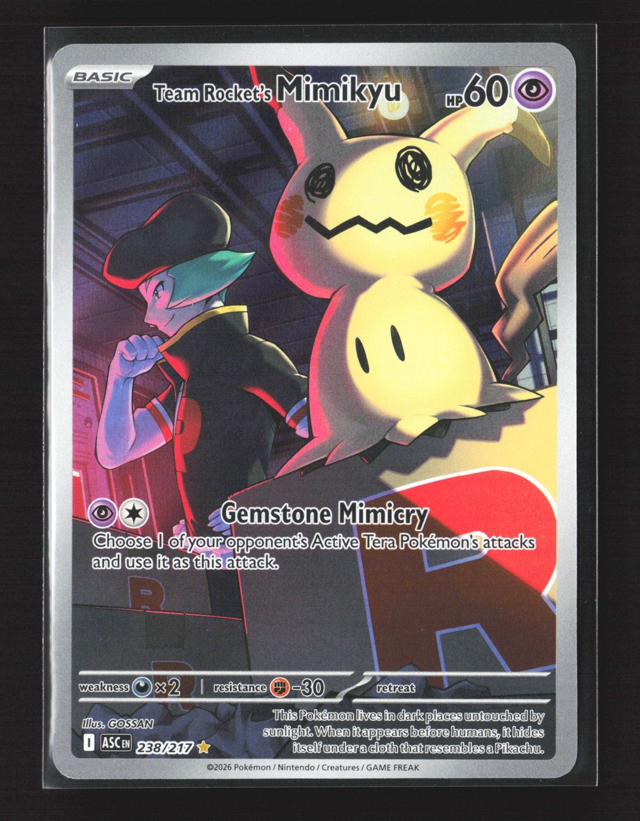 Pokemon ME: Ascended Heroes #238/217 Holo Team Rocket's Mimikyu