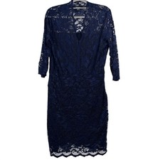 Karen Kane Lace Sheath Dress L Navy Blue