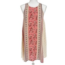 Altar'd State Floral Mini Dress Womens Small Pink Boho Sleeveless Flowy Cottage