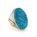 Men’s Native American Vintage Turquoise, Sterling Silver Ring Sz. 12.5