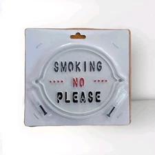 Cast Iron No Smoking Sign - Metal Wall Plaque, Vintage Decor