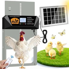 Extra Large Automatic Chicken Coop Door Solar Powered, 16'' X 12'' Aluminum Auto