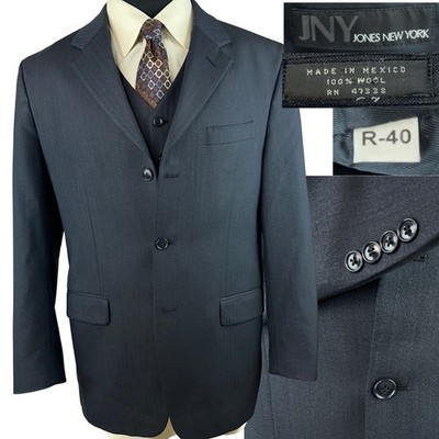 Jones New York JNY Suit Coat and Vest Orphaned 40R* READ - Dark Blue
