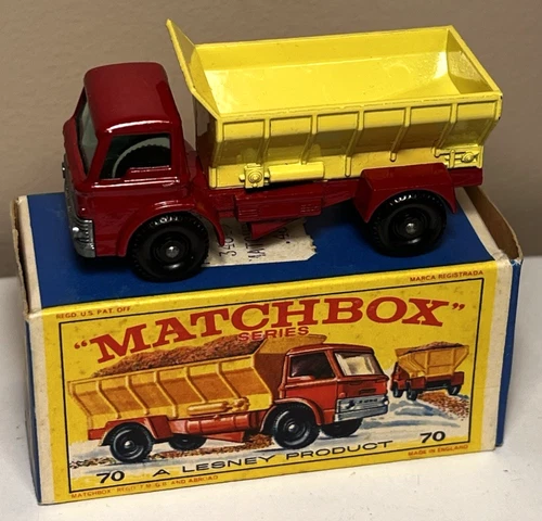 vintage 1966 MATCHBOX No. 70 GRIT SPREADING TRUCK in Original Box MINTY