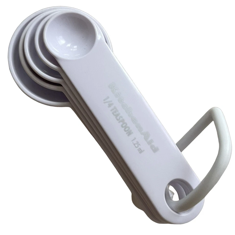 Cucharas medidoras KitchenAid ~ Melamina ~ Vintage ~ Blanco 5 cucharas Foto 4 de 4