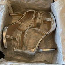Nina ROELYN-MY Crystal Silver Heels. 4 Stiletto Size Women s 8 Medium
