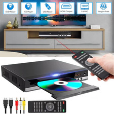 1080P DVD Player All Region Free DVD CD Disc Player AV Output USB Remote Control