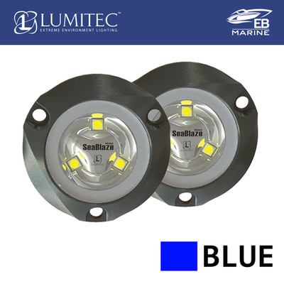 Lumitec SeaBlaze - Mini Blue LED Underwater Boat Light - 700 Lumens 101246 Pair