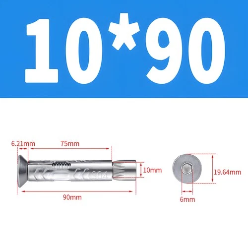 Heavy Duty Sleeve Anchor Expansion Bolt Allen Socket Countersunk Masonry M6-M12 - Picture 25 of 34