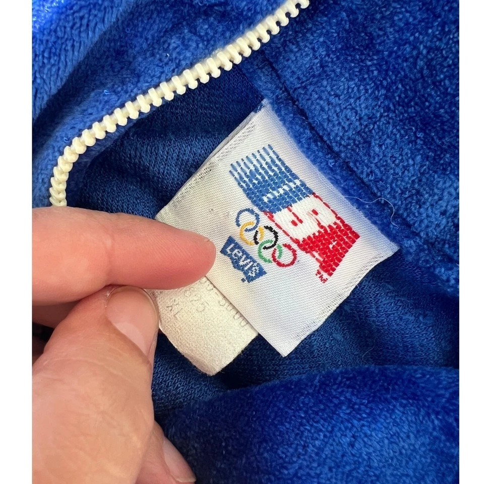 Conjunto de chándal vintage Levis Juegos Olímpicos de Estados Unidos 1984 azul blanco chaqueta pantalones XL Foto 4 de 4