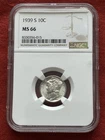1939-S Mercury Dime NGC MS66 Gem BU Silver 10C San Francisco High Grade