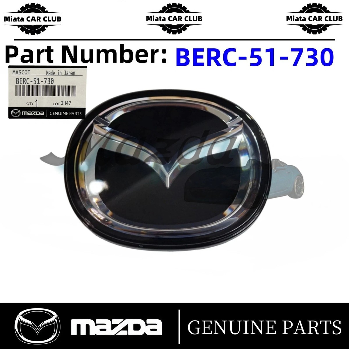 一点物 80s〜90s MAZDA MA-1 企業ロゴJKT OEM 2020-2026 Mazda CX-30 Front Mascot Logo Emblem Badge BERC-51