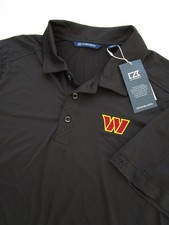 Mens Small Washington Commanders Cutter  Buck Polo Shirt black NWT