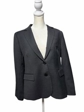 J.Crew Super 120s Wool Blazer Gray Two-Button Notch Lapel Career Size 14