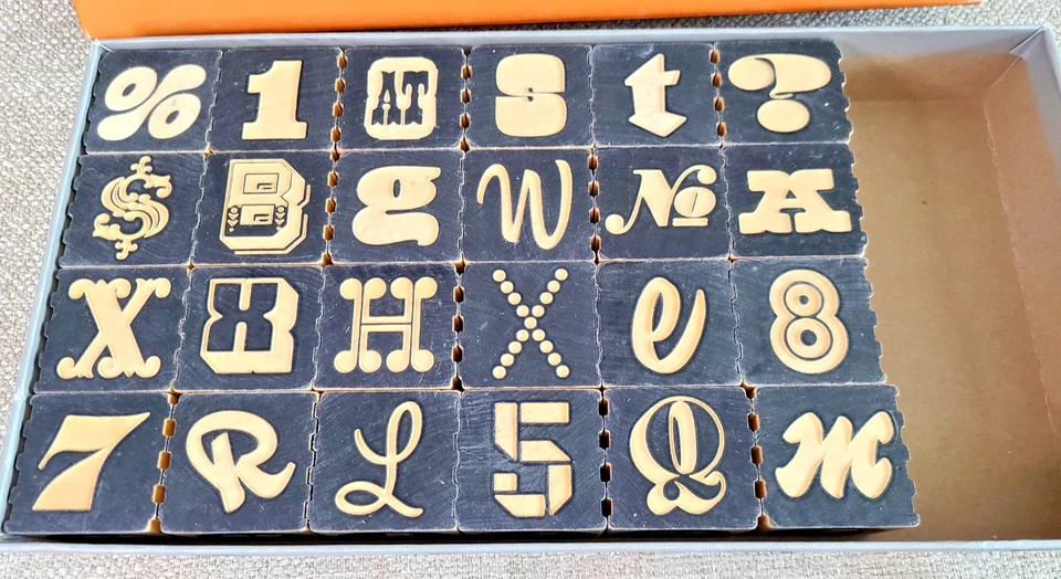 Vintage House Ind. Handmade Wooden Alphabet Factory Block Set  Made in USA - Image 4 of 4