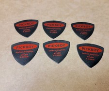 Lot Of 6 Pickboy 0.50mm Carbon Graphite Nylon Triangle Red Guitar Picks