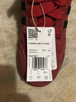 Mens 12.5 Adidas Forum Low NCAA NC State Wolfpack Red Black Suede Shoes HQ7481 Adidas Forum Low NCAA NC State Wolfpack Suede Sneakers “Size  main image 4