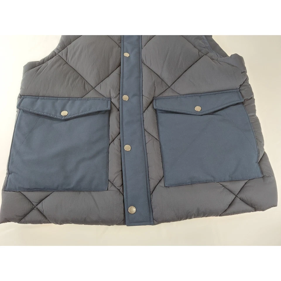 Michael Kors Men's Quilted Corduroy Trim Puffer Vest Coat Midnight Blue XL - Image 3 of 4