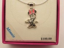 Vtg Minnie Mouse Disney Sterling Silver Necklace Kohl's NIP