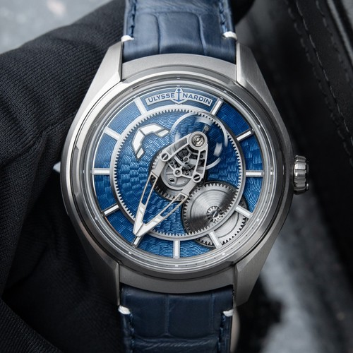 Ulysse Nardin Freak X RARE Enamel Blue Guilloche Titanium Limited Edition Watch