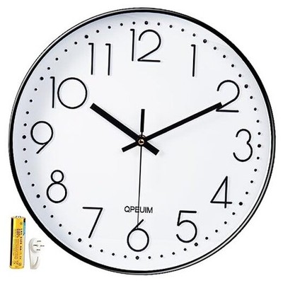 Wall Clock 12 Inch Wall Clocks Non-Ticking Battery Operated with 12 Inches
