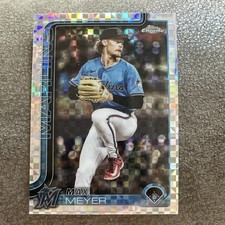 Topps 2025 Chrome Update Max Meyer #USC183 X-Fractor Miami Marlins
