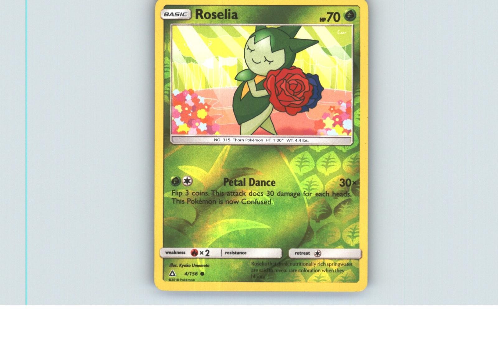 Roselia 4/156 Common Ultra Prism Pokemon Reverse Holo Near Mint