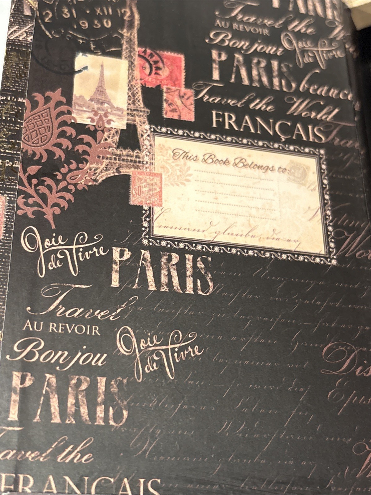 Paris France Postcard Design Decorative Faux Book Secret Storage Box Magnetic