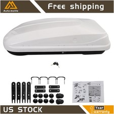 14 Cubic Feet Abs Car Roof Top Box Cargo Luggage Carrier White W2 Locks 14 Cubic Feet Abs Car Roof Top Box Cargo Luggage Carrier White W2 Locks