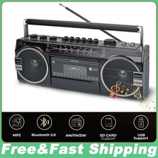 2 Way Bluetooth Speaker System Boombox, AM/FM/SW/USB/SD, Cassette Player, REC