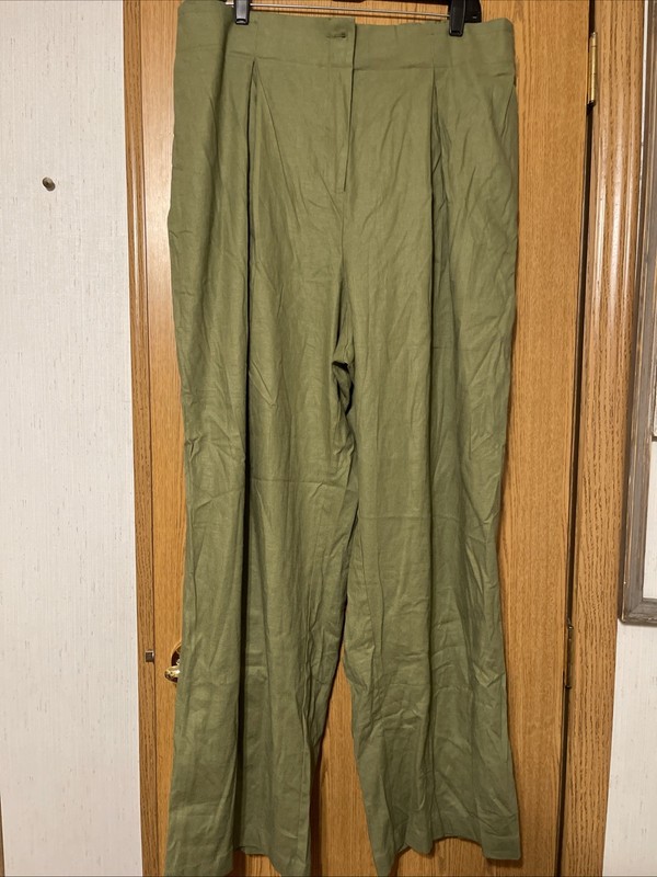 NEW Fashion To Figure Green Linen Pants (Size 1)