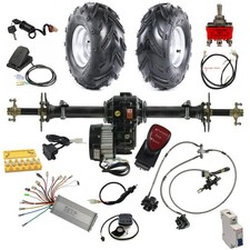 Electric Rear Differential Axle Kit 48V 1000W Motor for Trike Drift Go kart Cart