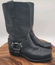 Vintage Durango Black Oiled Harness Boots 8.5 EE USA Made Engineer
