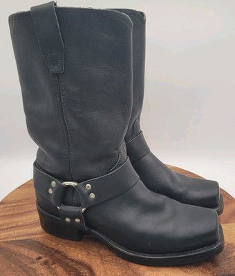 Vintage Durango Black Oiled Harness Boots 8.5 EE USA Made Engineer