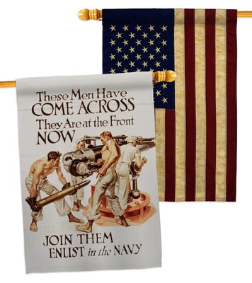 Join Them Enlist House Flag Pack Armed Forces Navy USN Seabee United State Am...
