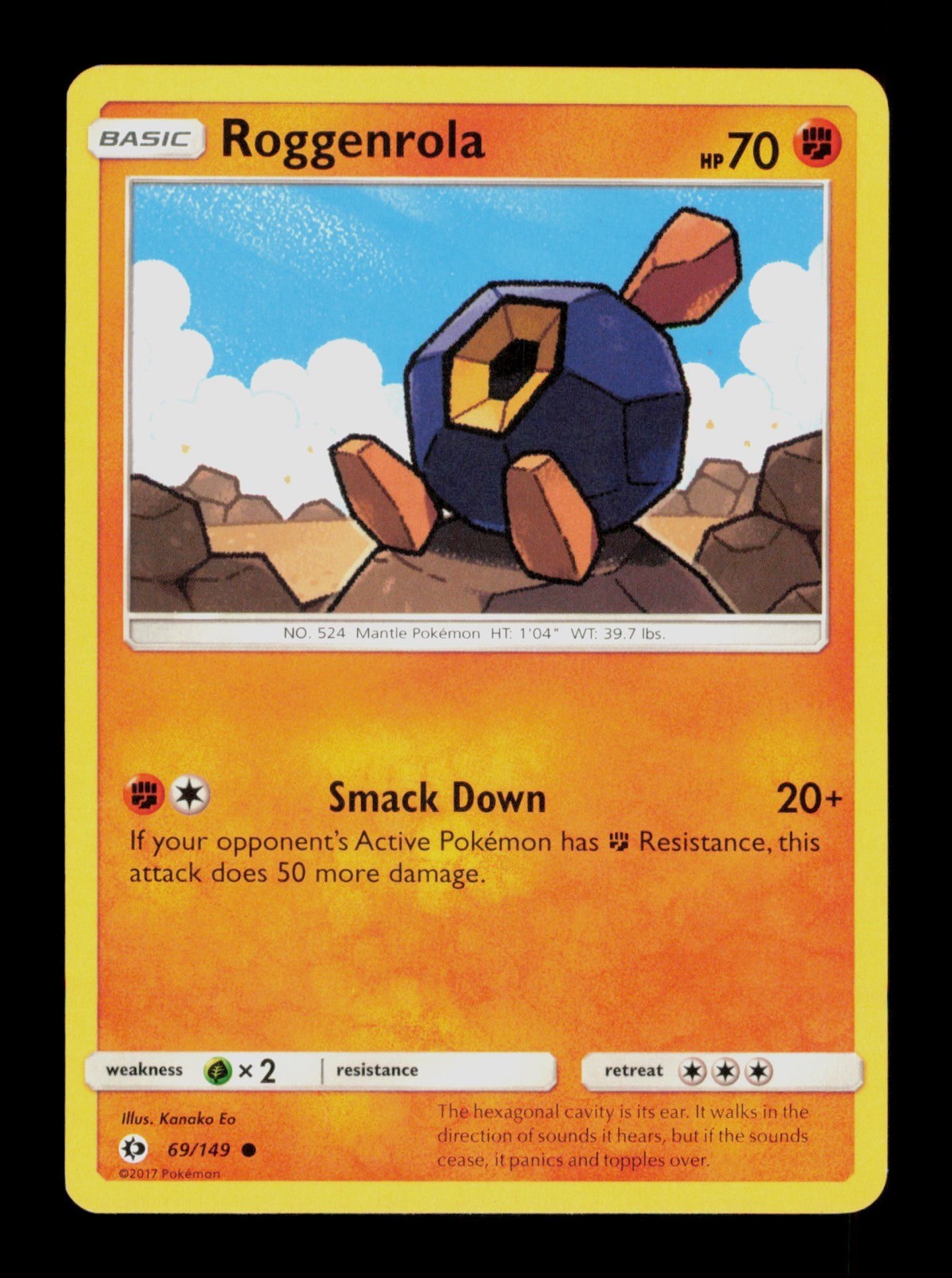 Roggenrola 69/149 Pokemon Sun&Moon Trading Card TC