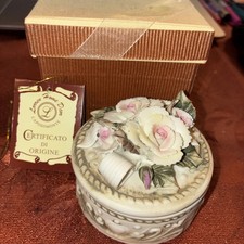 Lorren Home Decor Capodimonte Floral Trinket Box