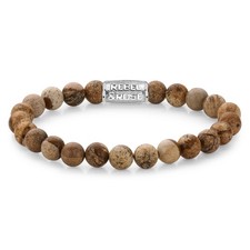 Rebel & Rose Gioielli Uomo Bracciale In Perline Woodstock 8 Mm RR-80027-S