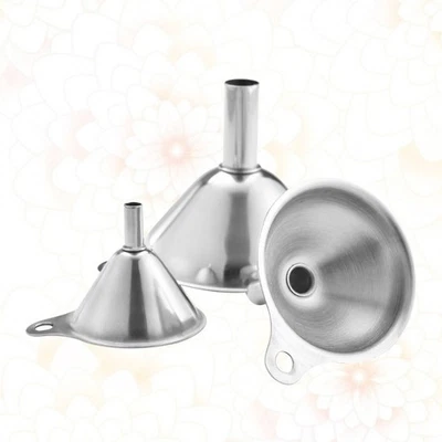 3 Pcs Metal Strainer Filtering Funnel Stainless Steel Cooking Oil - Image 1 of 4