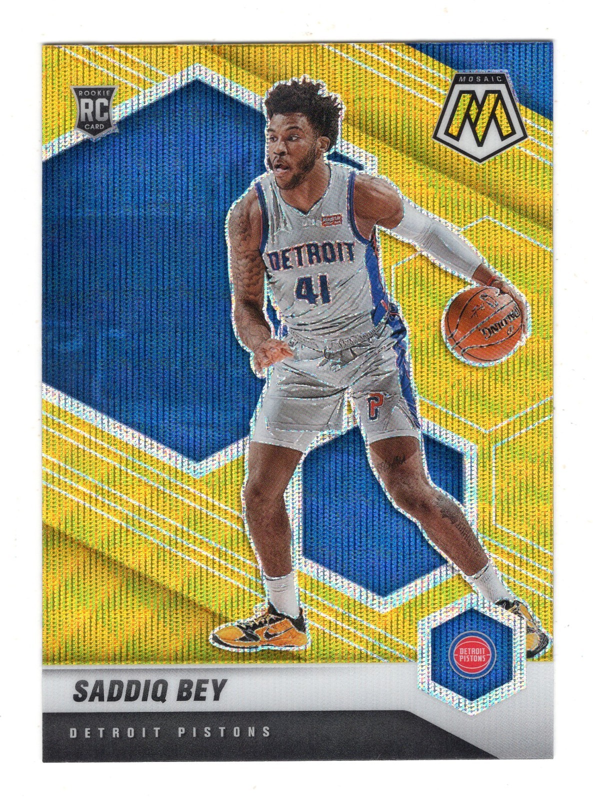 2020-21 Panini Mosaic Rookie Mosaic Gold Wave Prizm Saddiq Bey #209 Rookie RC