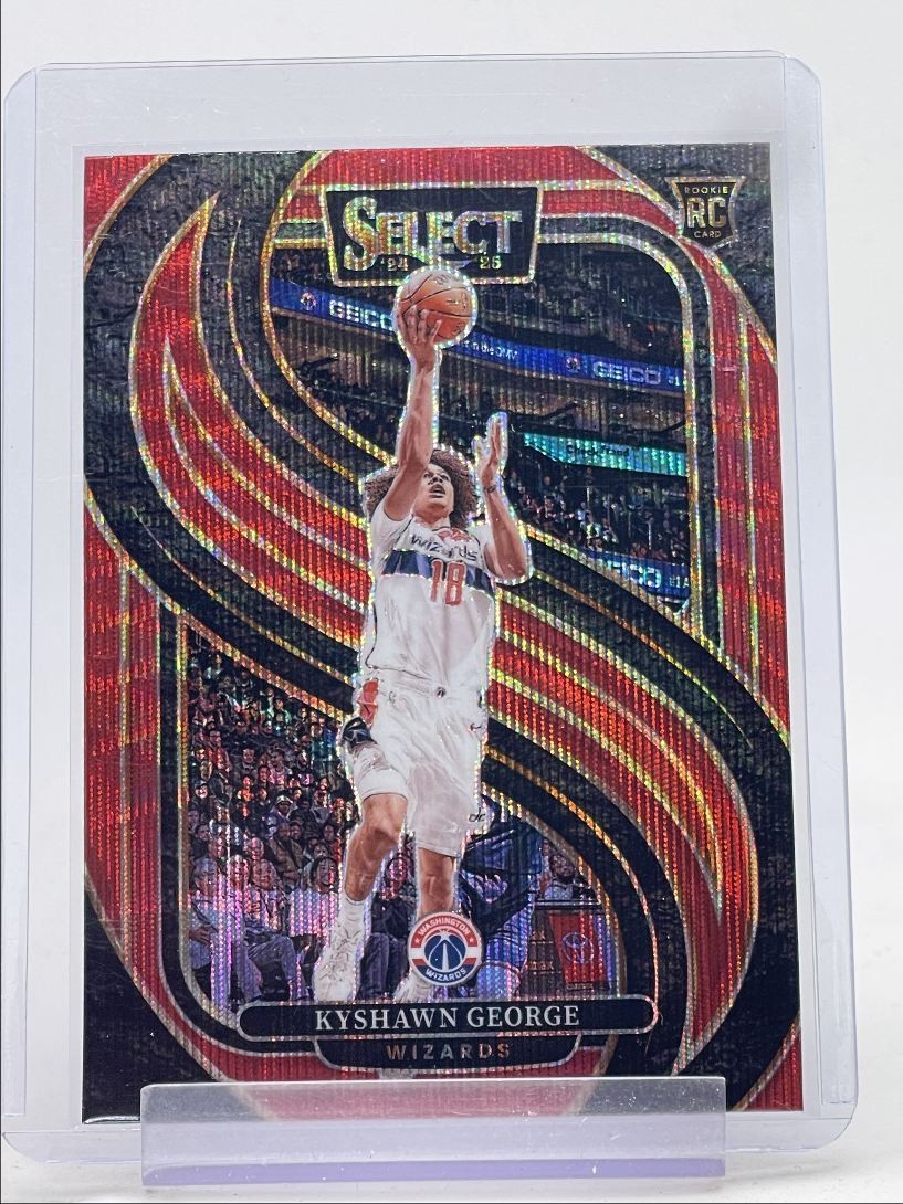 KYSHAWN GEORGE 2024-25 SELECT PREMIER LEVEL ROOKIE RED WAVE PRIZM RC Q5722