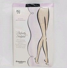 Dress Barn Woman Plus Pantyhose w Silken Bodyshaper Panty Size 1X Off Black NOS
